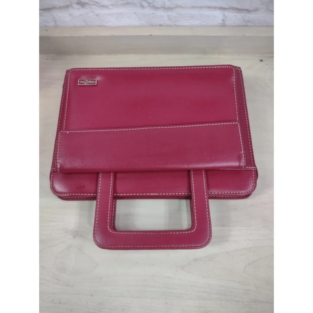 Franklin Covey Day One Planner Binder Red Retractable Handles Faux Leather *SEE